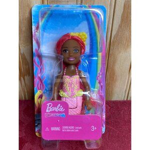New Barbie DreamTopia Chelsea Mermaid 5" Coral Pink Hair African American